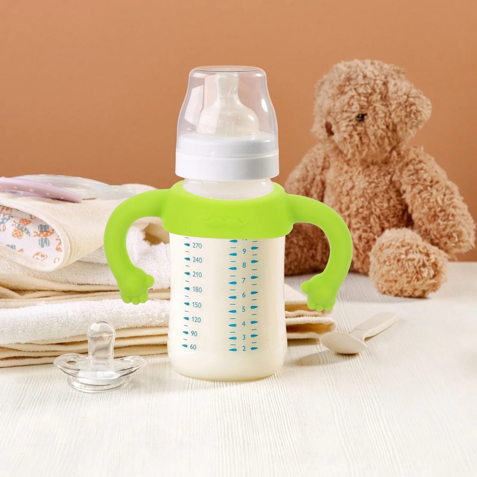 

Silicone Bottle Handle Soft Feeding Bottles Handles Milk Light Green Silica Gel Baby