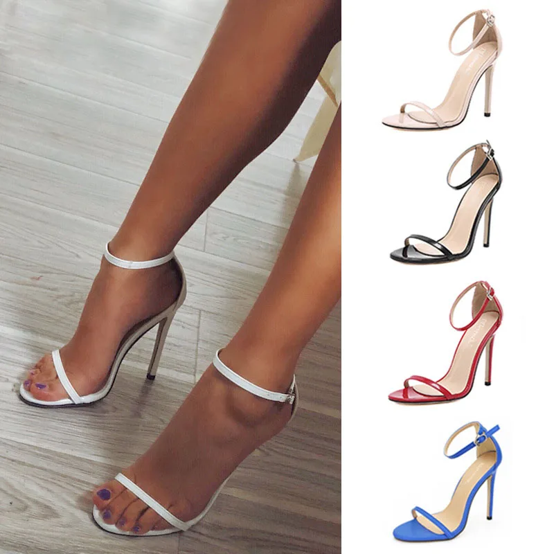 Women High Heel Shoes 2025 Summer Open Toe Sandals Sexy PU Leather Candy Color Pumps Women\'s Banquet Thin Heeled Shoes WSH3250