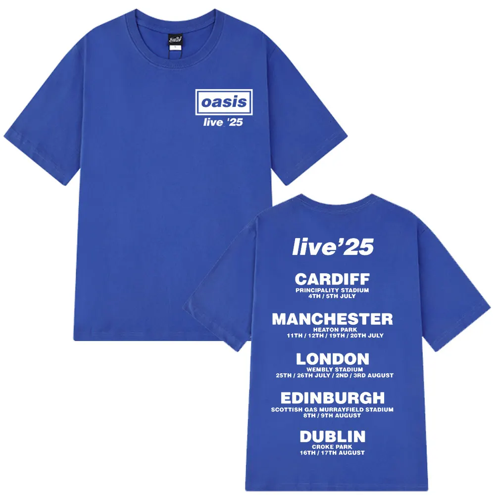 O-Oasis Live 25 Tour T-Shirts British Rock Band Vintage T-shirt