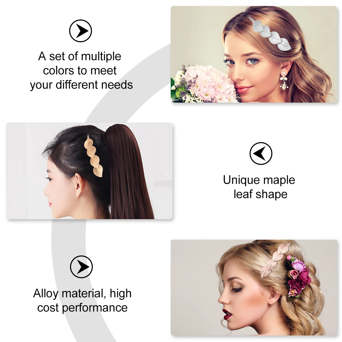 

Hair Clip Set Women Hairpin Accessories Wedding Leaves Pins Alloy Clips Miss Barrettes Fashion Durable Stylish
