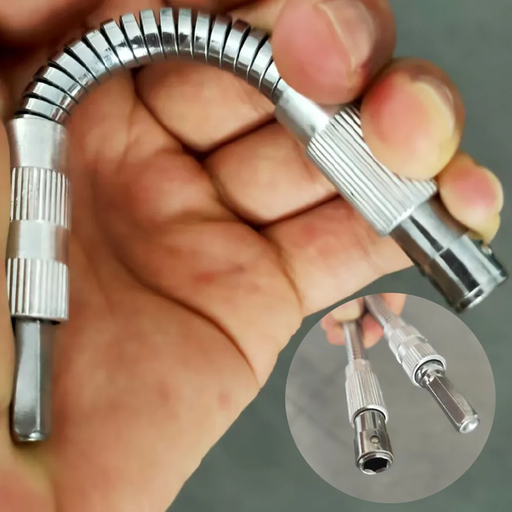 Flexibler Verlängerungsstangen-Adapter, Flex-Verlängerungsstange, 1/4"-Sechskant-Antrieb, flexibler Schaft, 150 mm lang, biegsamer, verlängerbarer Bit-Halter – Detail 2