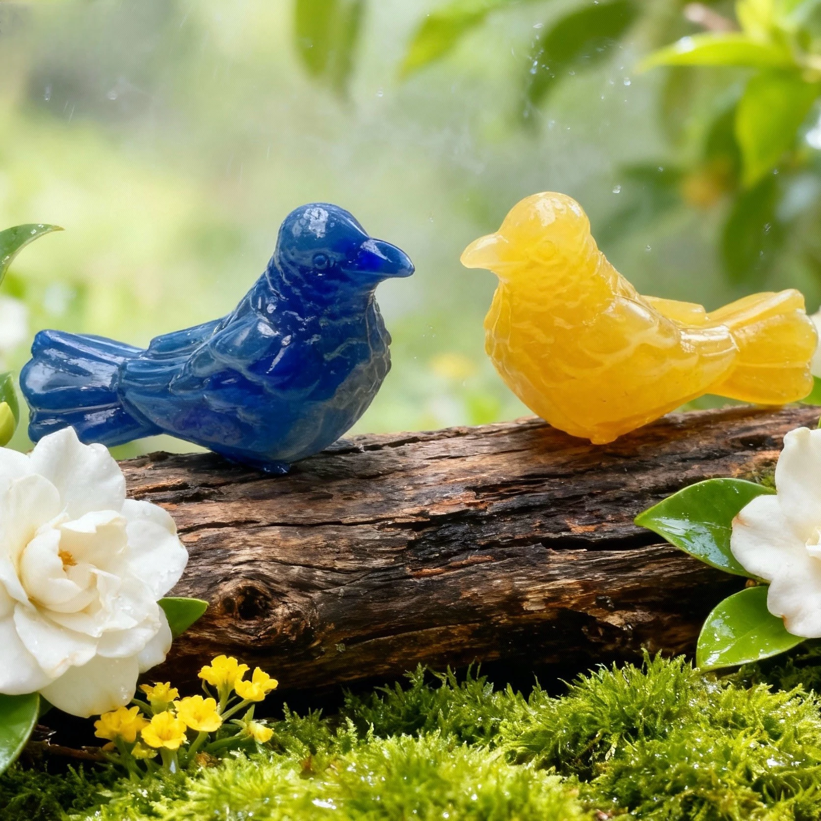 1PC Mixed Material Bird Carving-Irregular Shape,Stone Collections,Halloween/Christmas Day Gift,DIY Decora,Room Decora