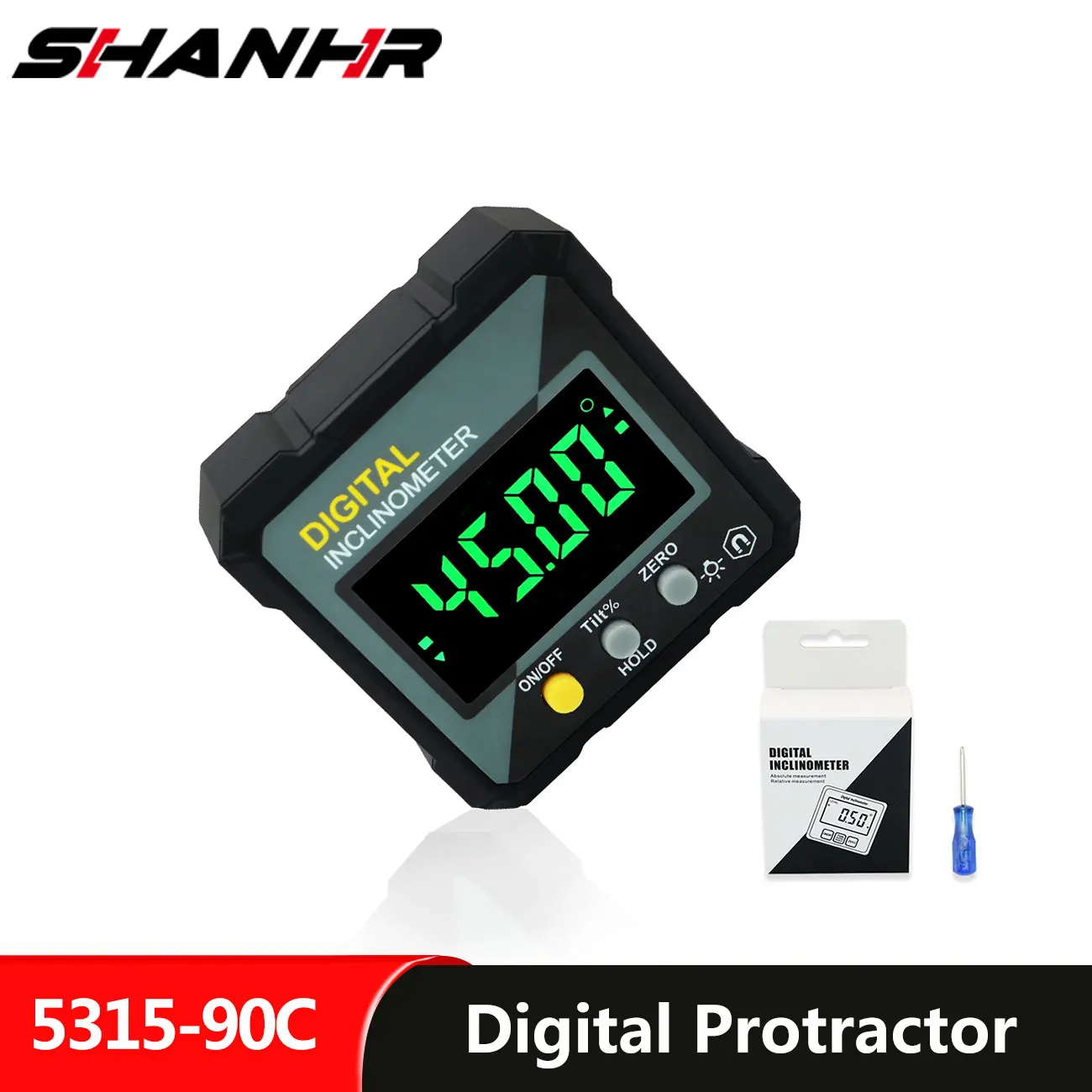SHAHE Digital Electronic Level Digital Angle Fnder 4*90 ° Magnetic Inclinometer Protractor Precision Level Box For Woodworking