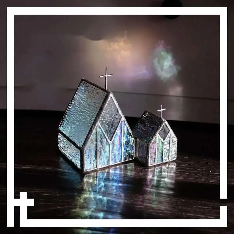 

Clean And Innocent Rainbow Chapel Light Collection Design, Handmade Glass Home Decoration, European Style Ornaments