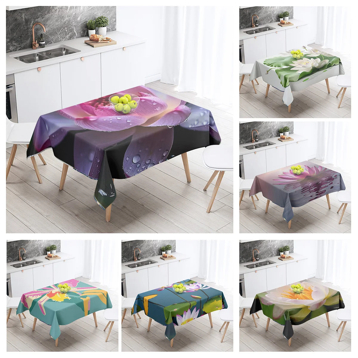 

Mori Plant Printed Tablecloth Waterproof 100x 140cm Living Room Tea Table Tablecloth Decorative Picnic Outdoor Camping Mat
