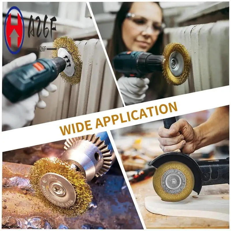 

A26F-Wire Wheel For Drill,1/4In Drill Shank,3In Brass Wire Wheel For Drill Rust Removal Heavy Duty Wire Wheel Brush Drill Bit
