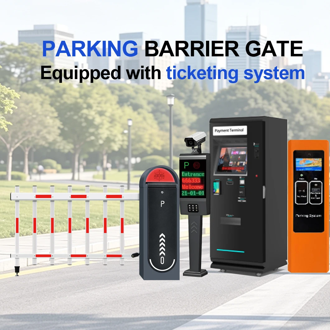 Boom Barrier Automatic Road Fence Gate Barrier with Parking Ticket Machine System Cold-Rolled Sheet IP44 Protection