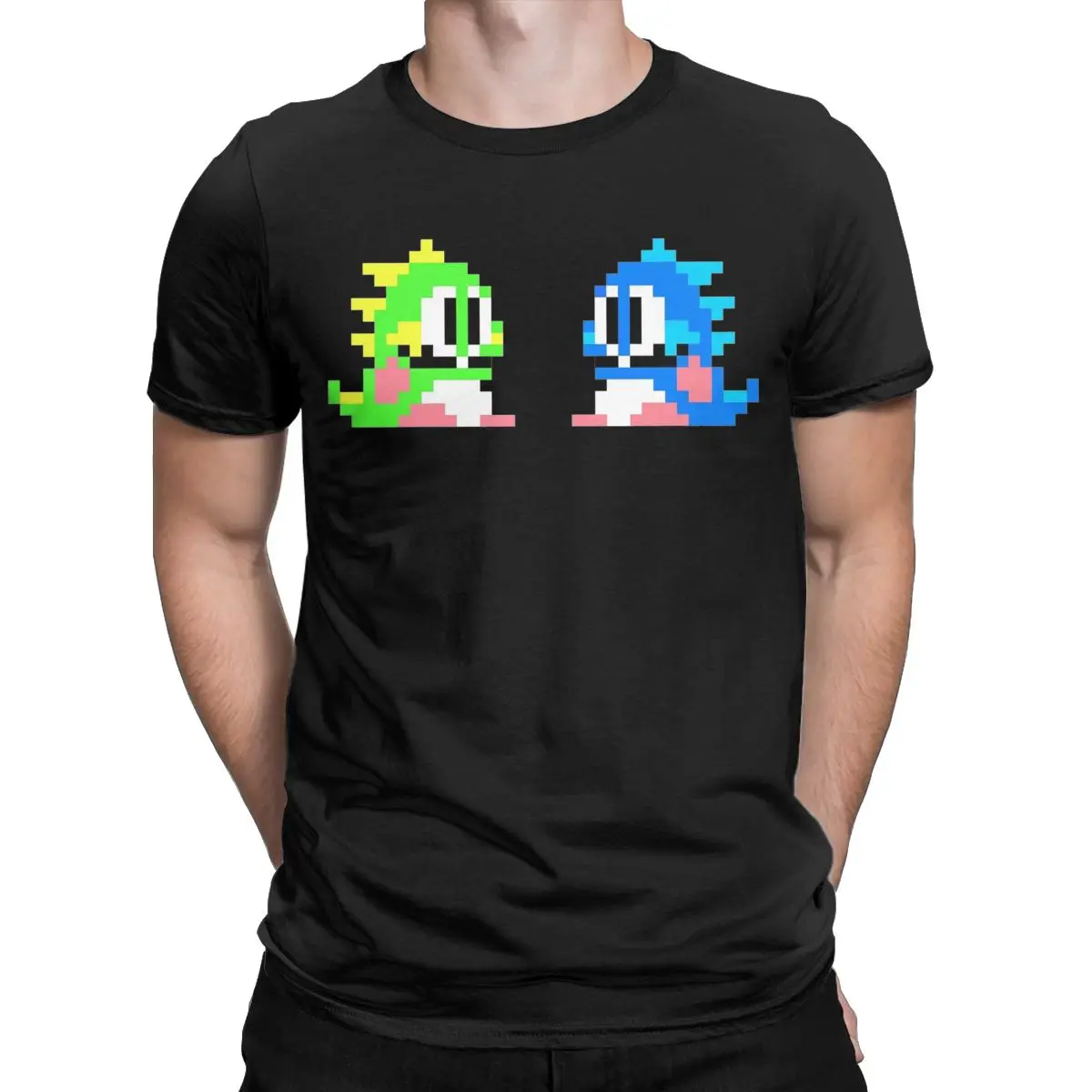 8-Bit Bubble Bobble Dragons Men's T Shirts Fun Tee Shirt Short Sleeve O Neck T-Shirt 100% Cotton Party Tops