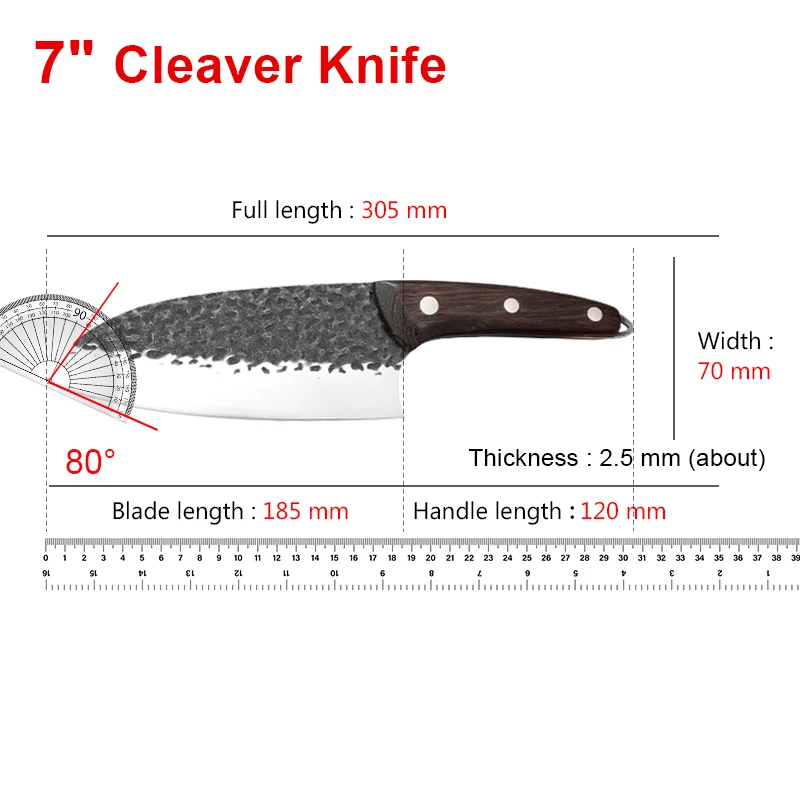 Kitchen Knife High Carbon Steel Forged Knife Professional Chef Cleaver Knife Meat Vegetables Fish Knives Cooking Tools