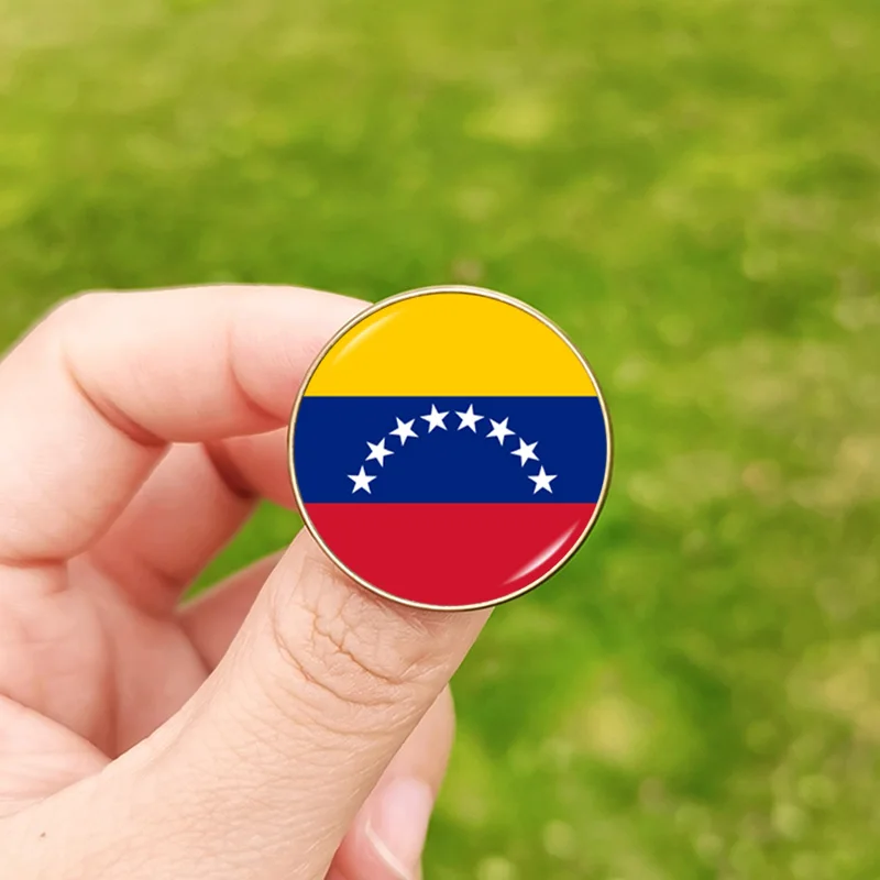 Spilla bandiera del Venezuela mappa dell\'emblema della spagna spille Cabochon in vetro per spille da bavero con distintivo dello zaino delle donne