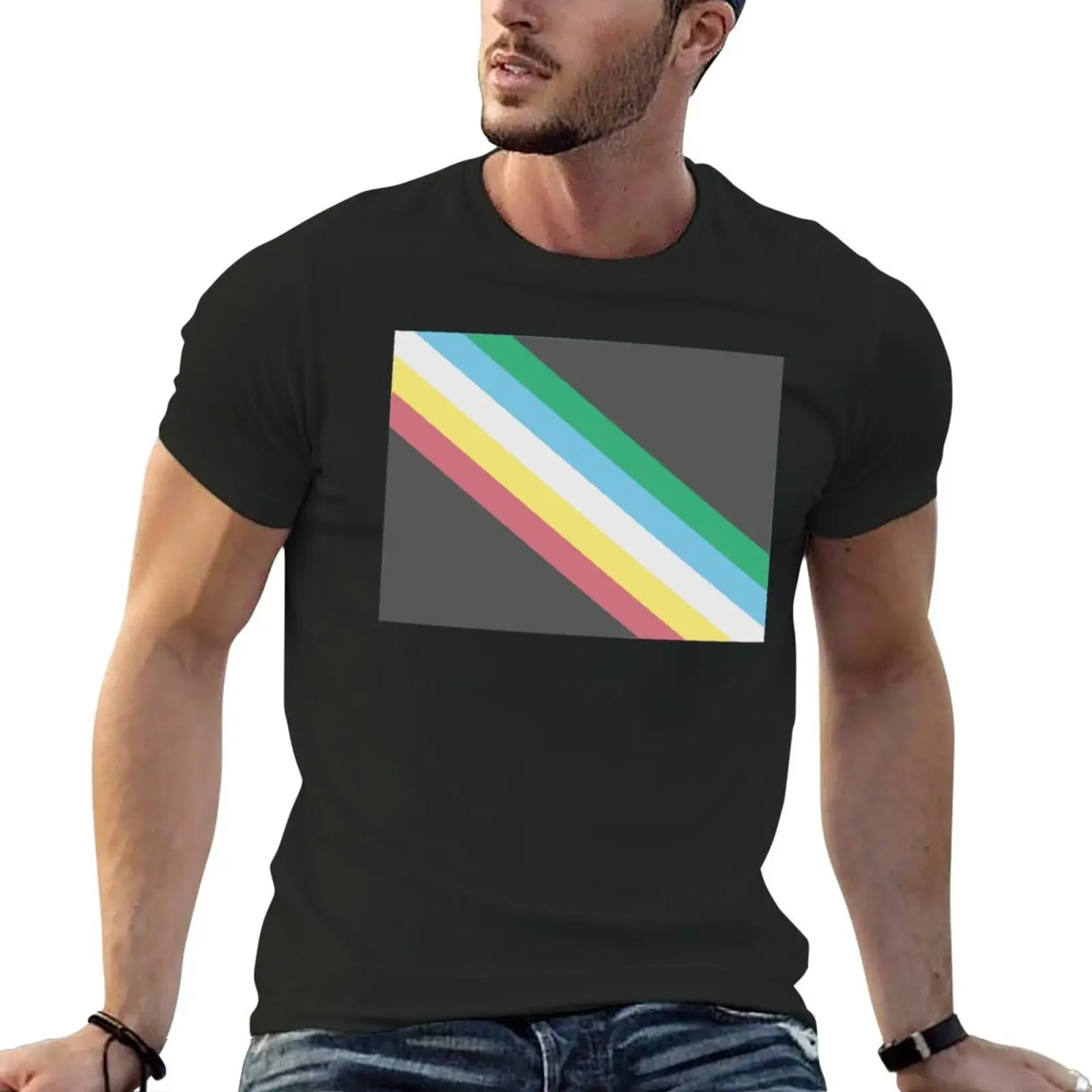 Disability Pride Flag T-Shirt oversizeds man clothes graphic t shirts mens designer clothes