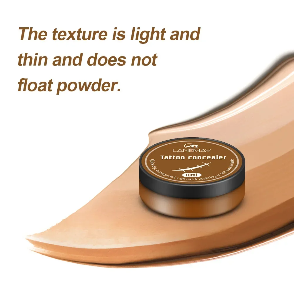 Correttore per tatuaggi Crema per la copertura della cicatrice delle lentiggini Impermeabile duraturo Trucco per il corpo Cosmetici Strumento per la copertura del tatuaggio Fondotinta per il corpo Trucco 10ml