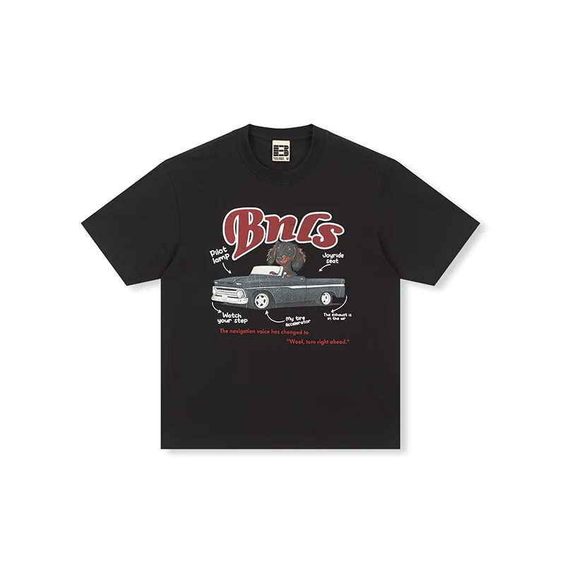 

Amusant Convertible Chiot Injection Directe Imprimé À Manches Courtes Été 100 % Coton T-shirt Décontracté Ample À Col Rond