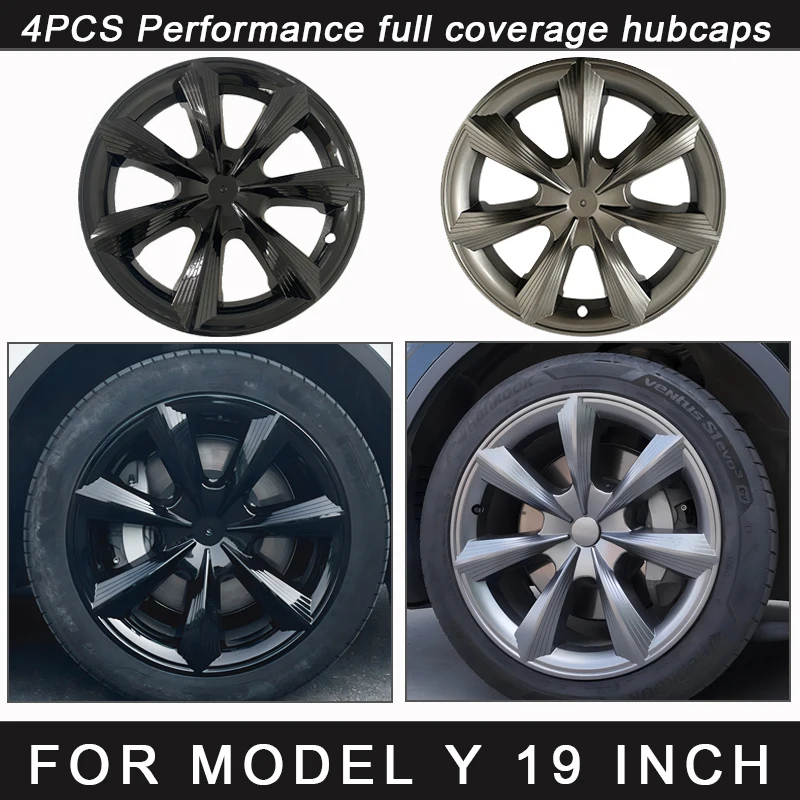 

4PCS Car Hub Cap for Tesla Model Y 19 Inch Hubcap Performance Wheel Cap Full Rim Cover for Gemini Wheel Parts Accessories 2023