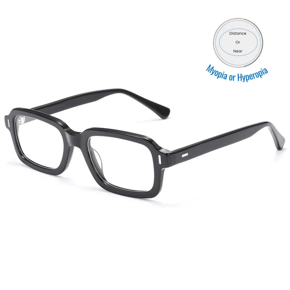 نظارات قراءة طبية، مضادة للضوء الأزرق، إطار عريض من الأسيتات، متوافق مع قصر النظر العالي، نظارات عصرية للرجال والنساء