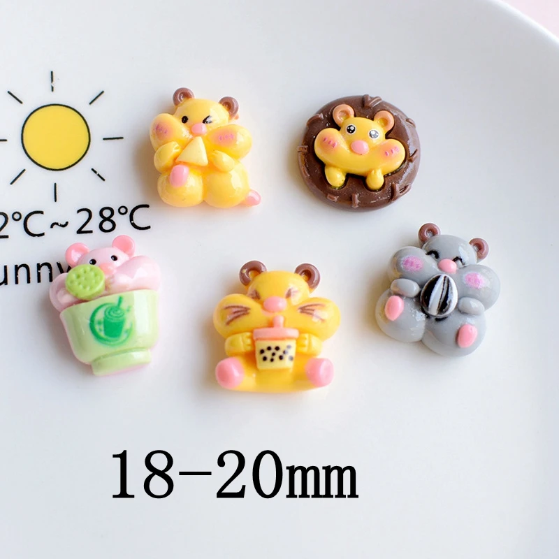 10Pcs New Cute Resin Mini Cartoon Squirrel Series Flat back Scrapbooking DIY Jewelry Craft Decoration