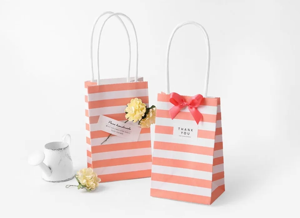 10/30/50 Stück Streifen/Punkte Hochzeitsgeschenke und Geschenke für Gäste Babyparty Geburtstag Party Dekorationen Kinder Papier Geschenktüten – Detail 10
