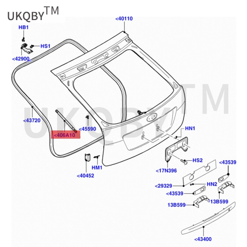 Applicable to the long support rod 4M51A406A10AB of the F ox 2 trunk rear lid