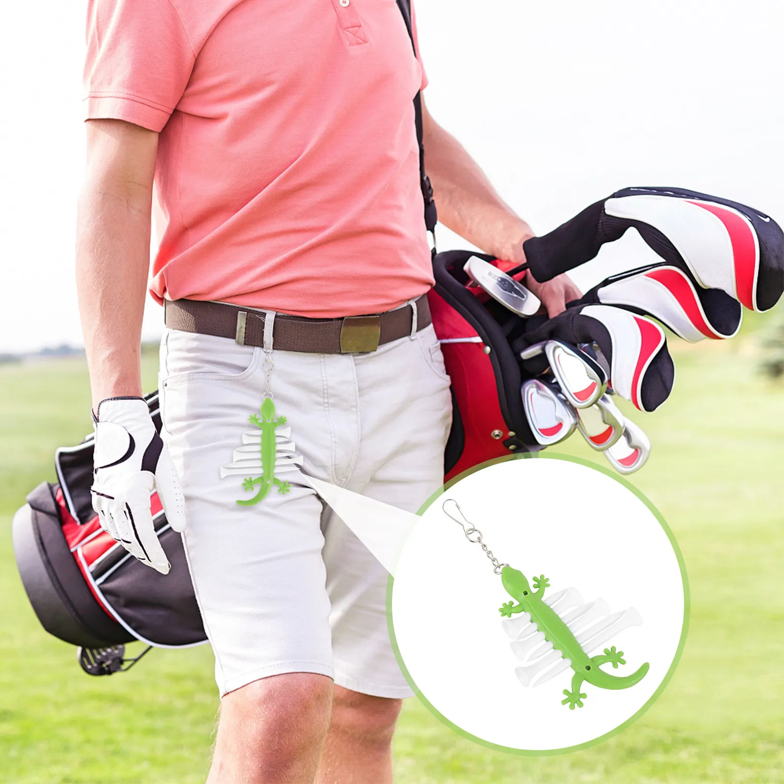 

Golf Tee Hanger Holder Keychain Holsters Bag Pouches Holders Clip on Golfs Organizer