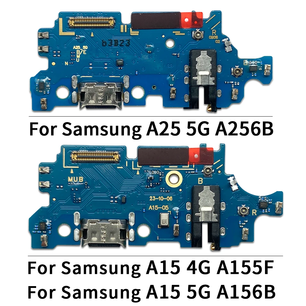 USB Charging Port Mic Microphone Dock Connector Board Flex Cable Repair Parts For Samsung A15 4G A155F A25 5G A256B A156B