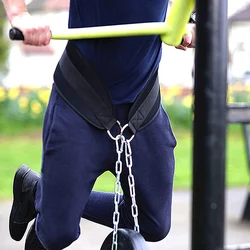 Cintura per sollevamento pesi addensata con cintura per immersione a catena per Pull Up Chin Up Kettlebell Barbell Fitness Bodybuilding Gym Belt