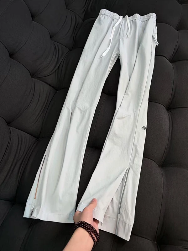 Cleanfit Men's Outdoor Casual Pants Ice Silk Straight Leg Quick Dry Summer Cool Feeling Zipper Fly Sporty Straight Cut Trousers