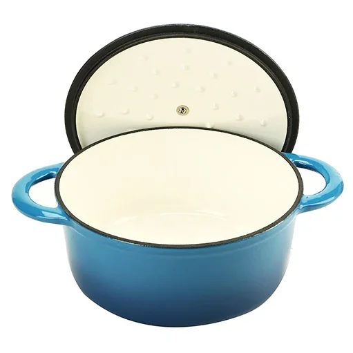 Enameled Cast Iron Dutch Oven with Self Basting Lid, Round Ceramic Enamel Coated Casserole Red 2.9 Quart