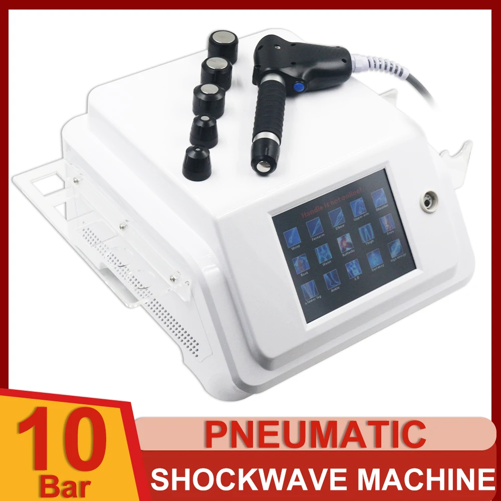 

2024 Pneumatic Shockwave Machine For Sport Injury Pain Relife ED Treatment 10 Bar Professional Shock Wave Body Relax Massager