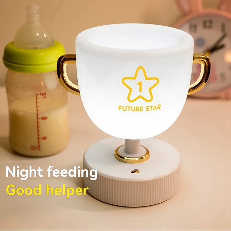 ABNO-LED Lampada trofeo per bambini Portapenne per apprendimento Lampada da comodino per camera da letto per bambini Regalo di compleanno Luce notturna