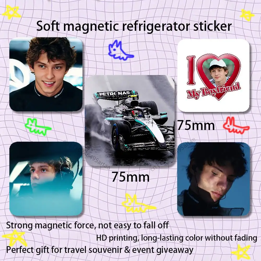 cool A-Andrea K-Kimi Antonelli Black Square Plastic Fridge Magnet, for Magnetic, No Trace Left, Durable, Smooth and Textured