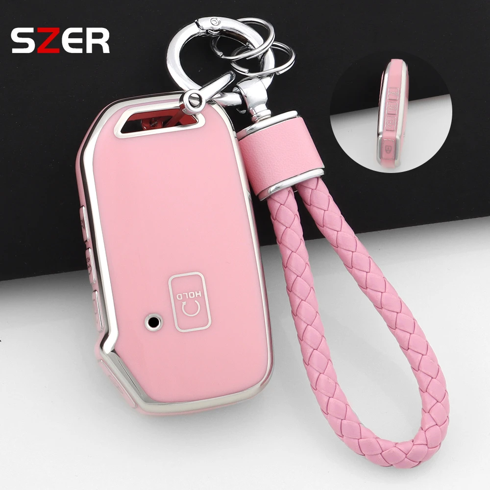 5-Taste TPU Auto Schlüssel Fall Abdeckung Shell Fob Schlüsselbund Für Kia Telluride Telluride SX 2021 Sportage R 2022 K5 GT Linie 2021 Seltos