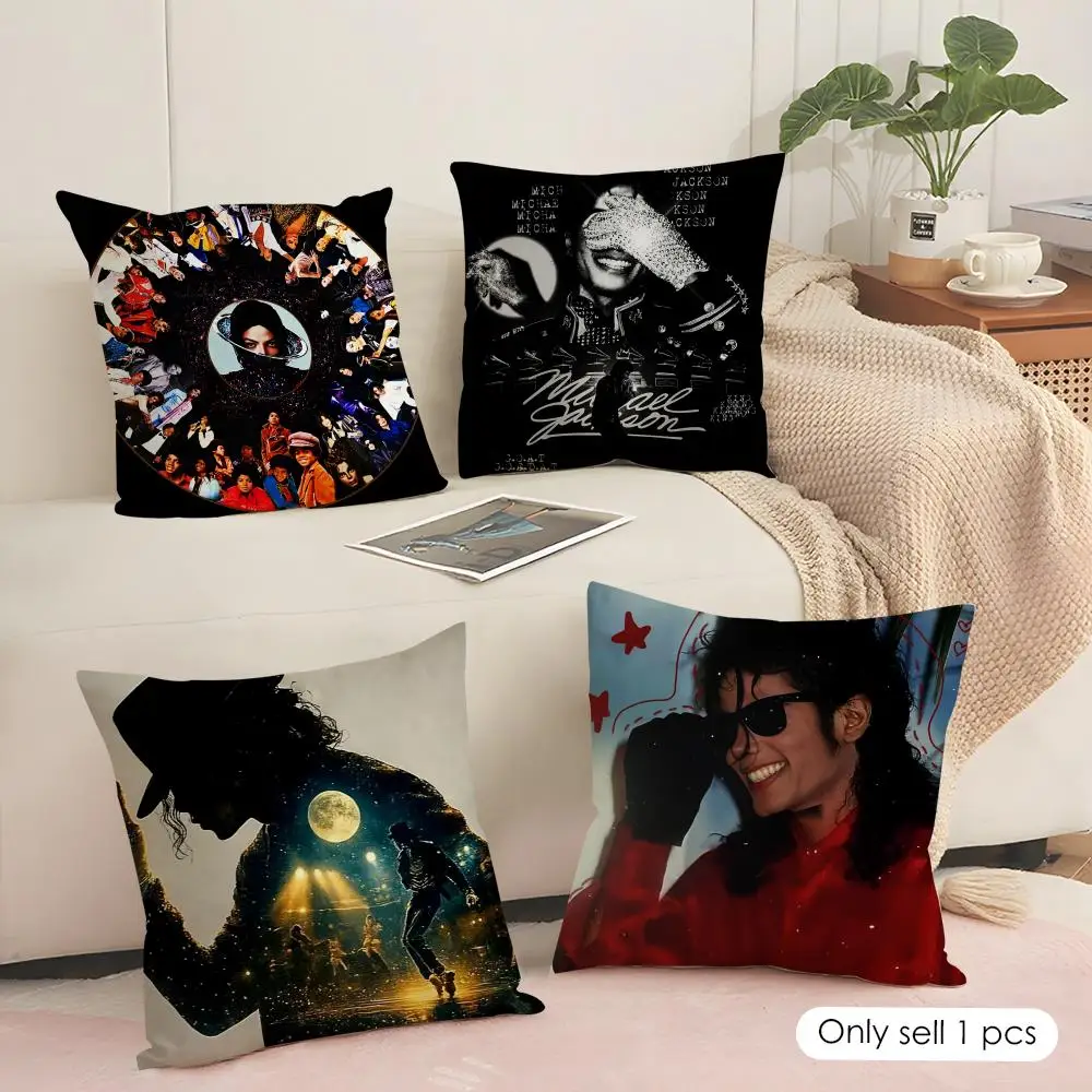 Singer M-michael Jackson Cushion Cover Silky Short Plush Sofa Pillow Cover Hidden Zipper Soft Dustproof Case for Home Decor