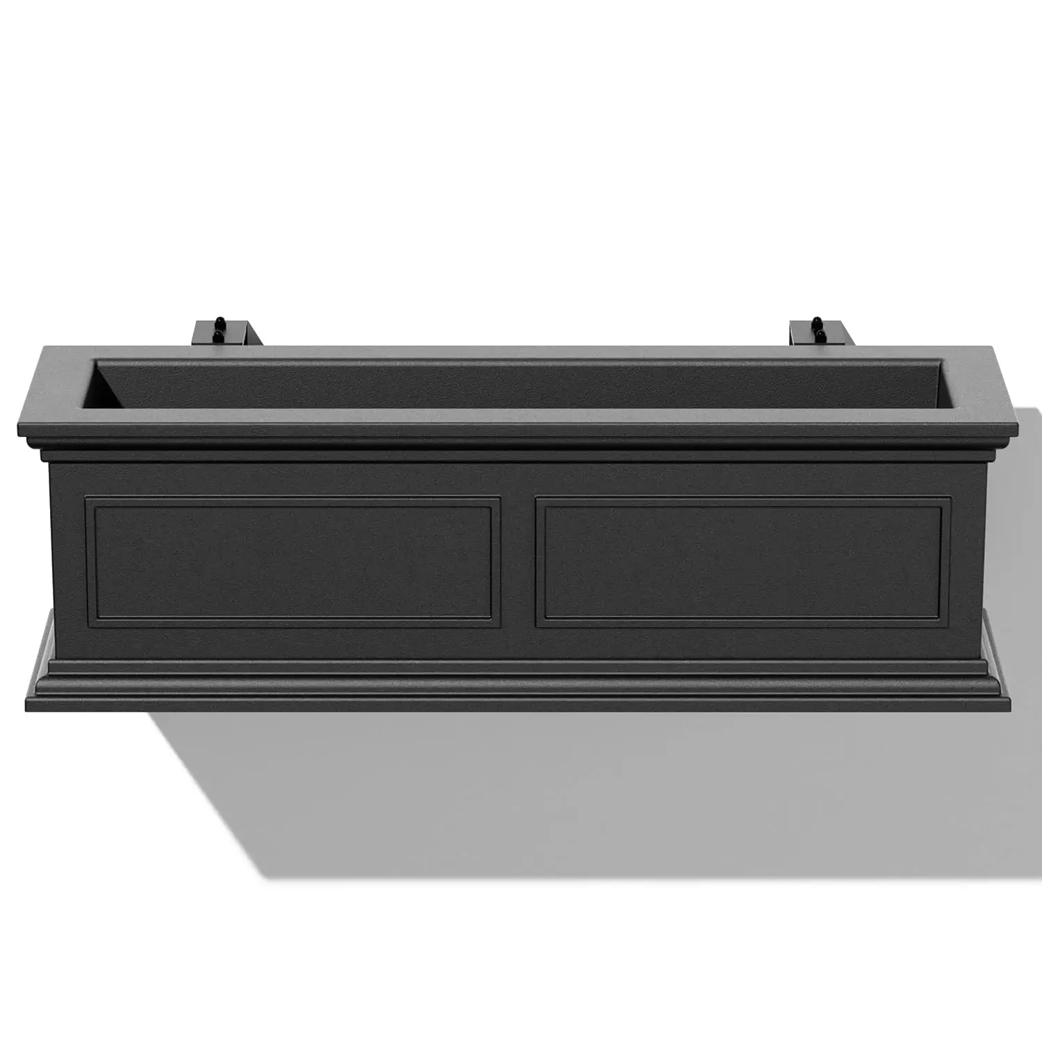 Brixton Series Plastic Railing Planter - Rectangular Planter for Outdoor Deck/Balcony | Crack-Resistant with, Customized