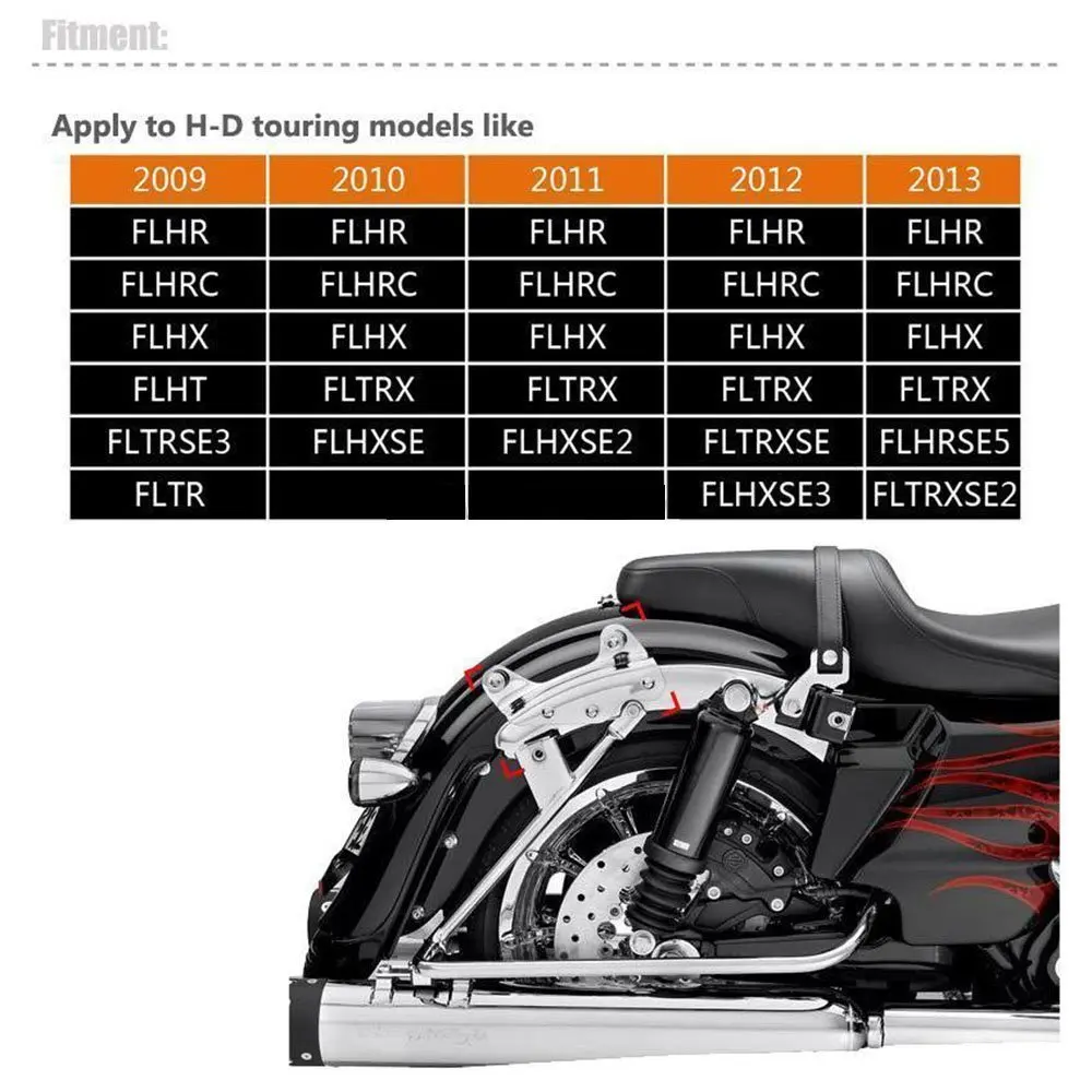 For Harley Touring Road King, CVO Road Glide, CVO Street Glide Motorcycle Chrome 4 Point Docking Hardware Kit