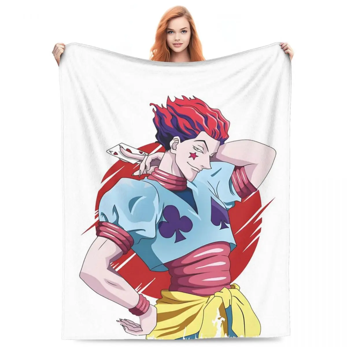 Anime Hisoka Hunter X Hunter Magical Joker Blanket Fleece Sofa Throw Blanket Super Soft for Couch Bedding Travel Throws  Quilt