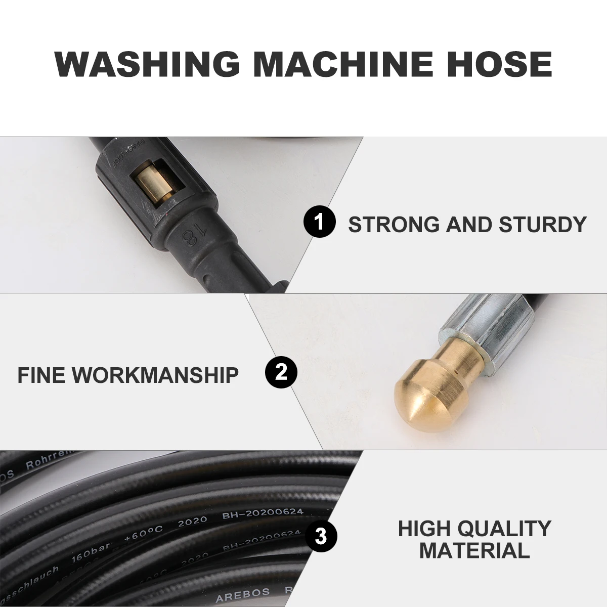 

Washer Hose Debris High Pressure Extension Sewer Cleaning Drain Pipe Washing Machine Steel Wire
