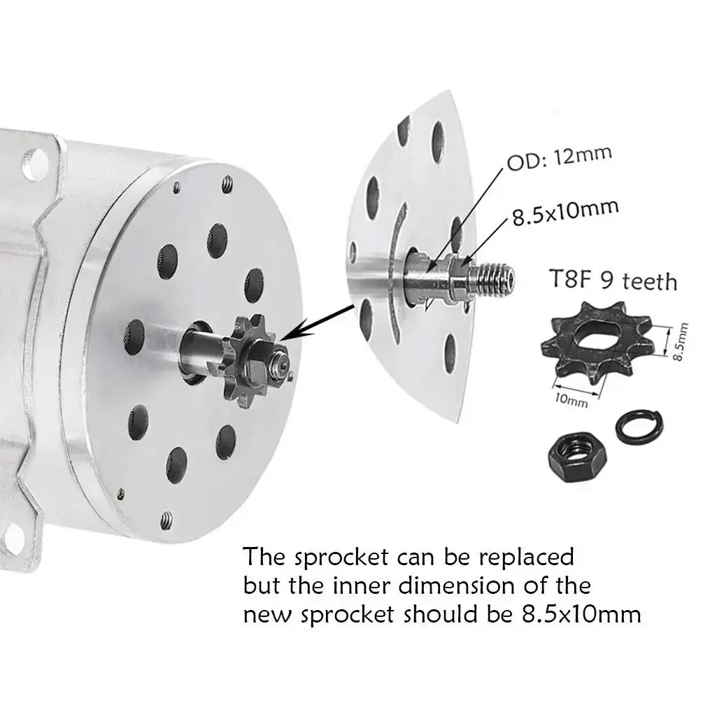 TDPRO Throttle T8F 54T Sprocket  Go Kart 48V Controller 1800W Brushless DC Motor Kit for ATV Quad Buggy 4 Wheeler Tricycle