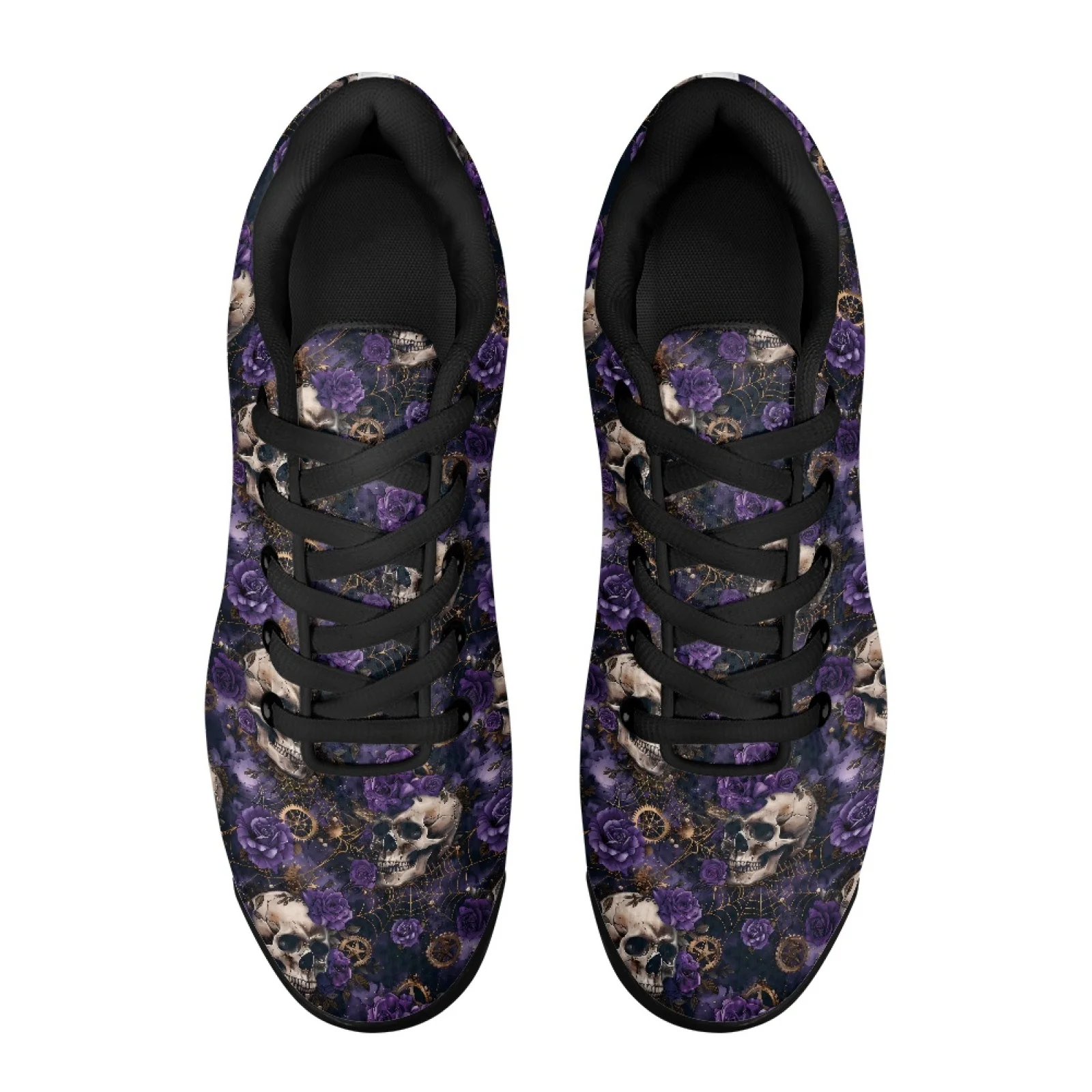 PENSTROLL Skull And Rose Lightweight Tennis Shoes for Men Mesh Fitness Shoes Comfort Sneaker