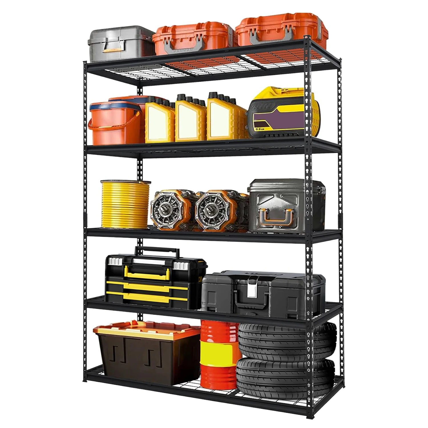 

5-Tier Metal Storage Shelving Unit, Adjustable Storage Rack Heavy Duty Shelf Large Capacity Shelves for Garage Basement Workshop