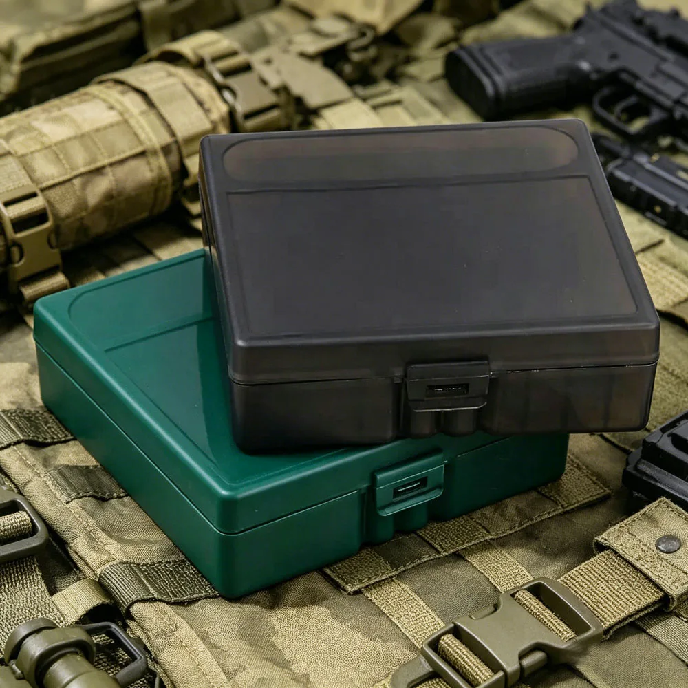 New 9mm Tactical Ammo Storage Box 100-Round Ammo Case Lightweight & Portable for Multi-Scenario Use
