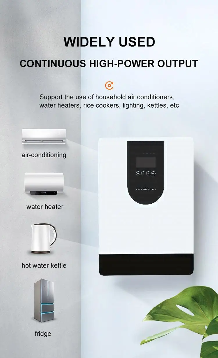 6500W48V Hybrid Solar Inverter, MPPT Pure Sine Wave Inverter 230VAC, Dual Output Solar Inverter, Off-Grid & On-Grid Compatible