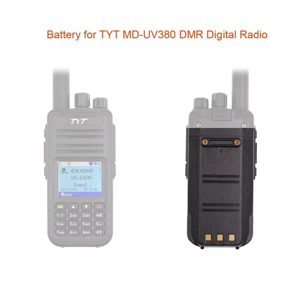 Оригинальный 7,4 V 2000mAh литий-ионный аккумулятор для TYT BT-MD380 MDUV380GPS DMR цифровое двухстороннее радио