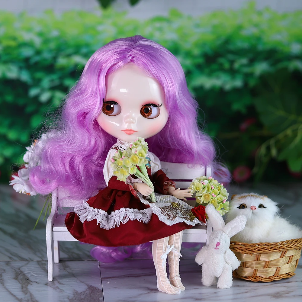ICY DBS Blyth Doll 30cm Big Waves Multiple Hair Color Fair Skin Glossy Face with Clothes & Shoes Girls Festival Birthday Gifts