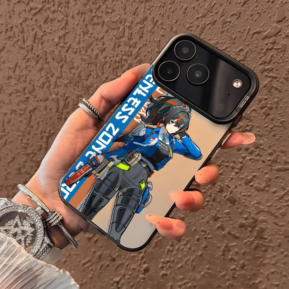 ZZZ Zhu Yuan جراب هاتف آيفون 17 16 15 14 13 12 11 Pro Max Air متعدد الألوان ماتي ليزر معدني أورورا فوندا