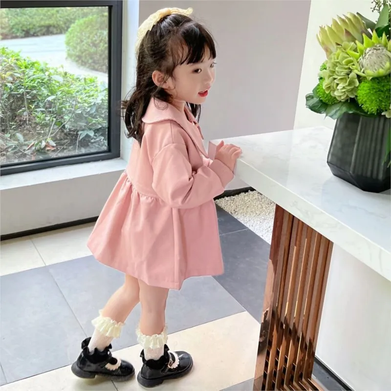 2023 New Spring winter baby children kids girl Fashion casual PU Faux Leather dresses Children's clothes