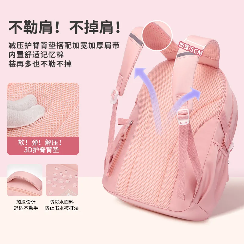 Grande Capacidade School Bag Set para Meninas Adolescentes, Mochilas Impermeáveis, Mochilas, Bolsas, Lápis, Mulheres Sacos de Viagem, Kawaii, 3 Pcs