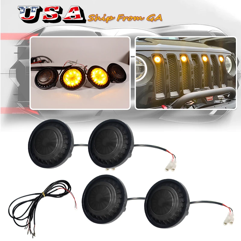

Для 2007-2018 Jeep Wrangler JK дымчатый янтарный DRL маркер передняя решетка светодиодные фонари
