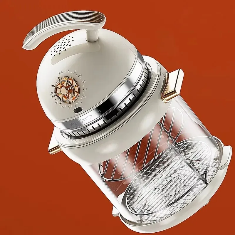3.5L Compact Visual Air Fryer Space Saving Mini Oil Free 90 Percent Fat Reduction Smoke Free Healthy Cooking