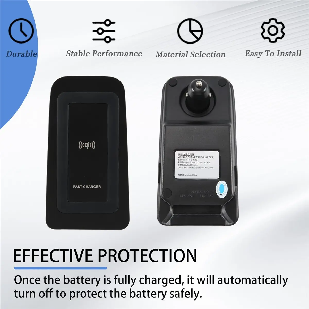#06E Automotive Parts & Accessories,Car Wireless Charger Induction Plate for Volvo XC90 S90 V90CC S60 (Black)