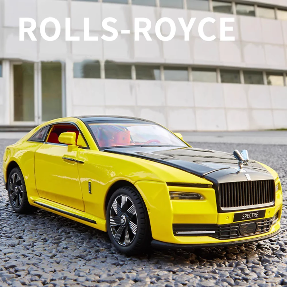 

1:24 Rolls Royce Spectre Phantom Toys Miniature Car Diecast Alloy Model Sound Light Pull Back Front Wheel Steering Friend's Gift